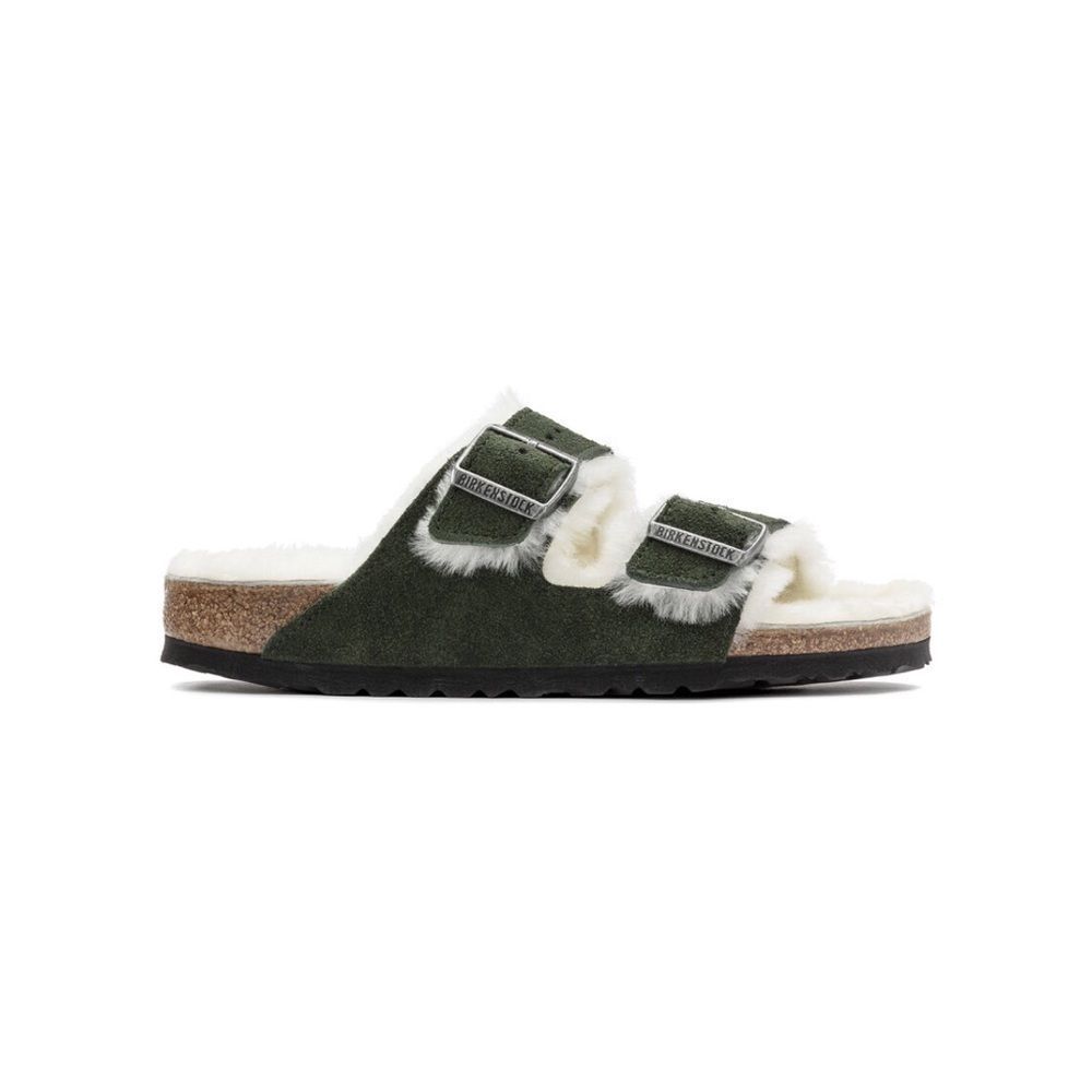 Anthropologie x Birkenstock Arizona Suede Shearling-Lined Sandals $160